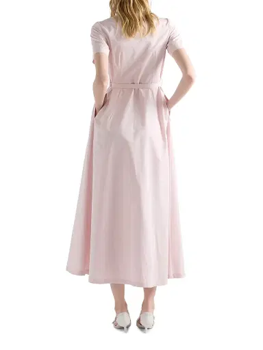 Prada Women's Embroidered Poplin Shirt Dress - Pink - Size 8 | Thumbnail 3
