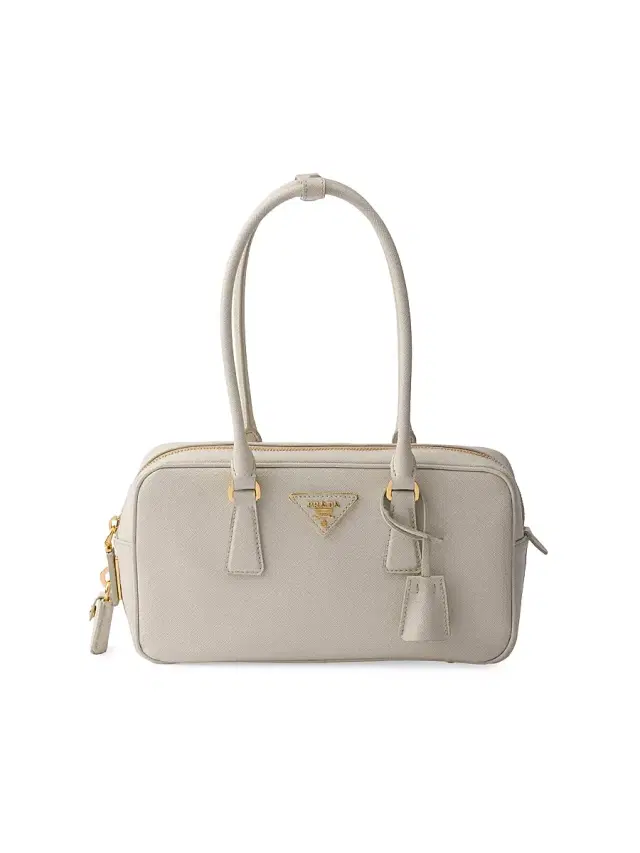 Prada Women's  Saffiano Leather Top Handle Bag - Beige Khaki
