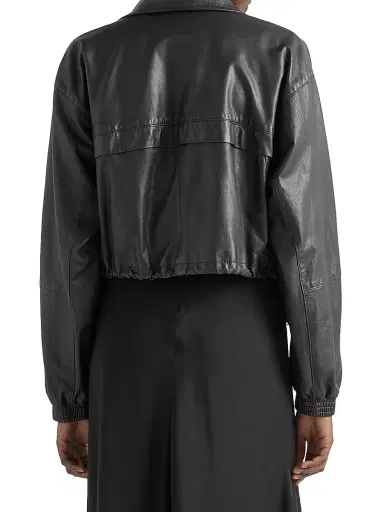 Prada Women's Nappa Leather Jacket - Black - Size 8 | Thumbnail 4