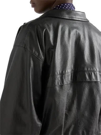 Prada Women's Nappa Leather Jacket - Black - Size 8 | Thumbnail 5