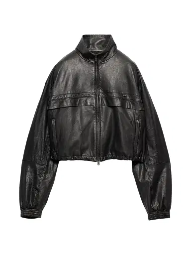 Prada Women's Nappa Leather Jacket - Black - Size 8 | Thumbnail 1