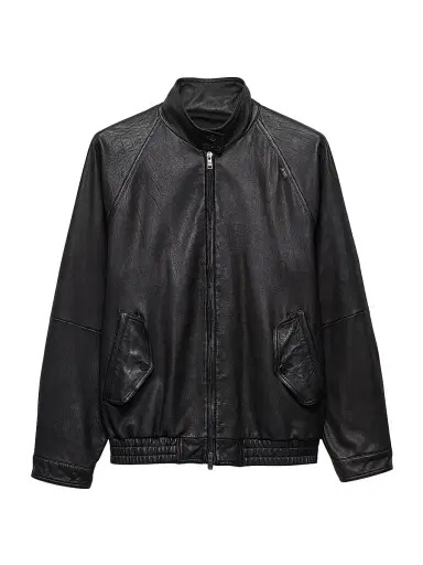 Prada Women's Nappa Leather Blouson Jacket - Black - Size 4 | Thumbnail 1