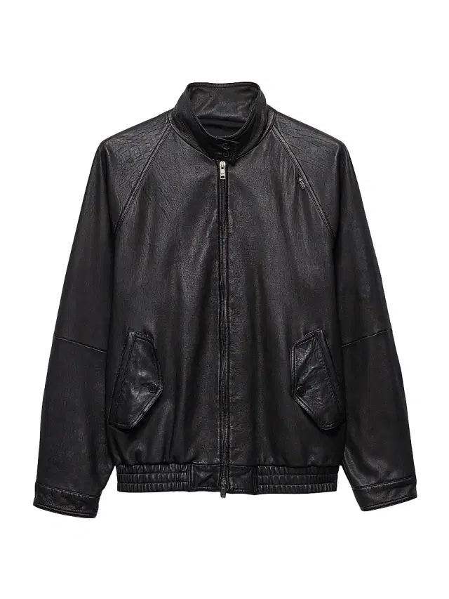 Women's Nappa Leather Blouson Jacket - Black