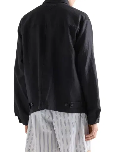 Prada Men's Linen Jacket - Black - Size XL | Thumbnail 4 Prada Men's Linen Jacket - Black - Size XL | Thumbnail 4