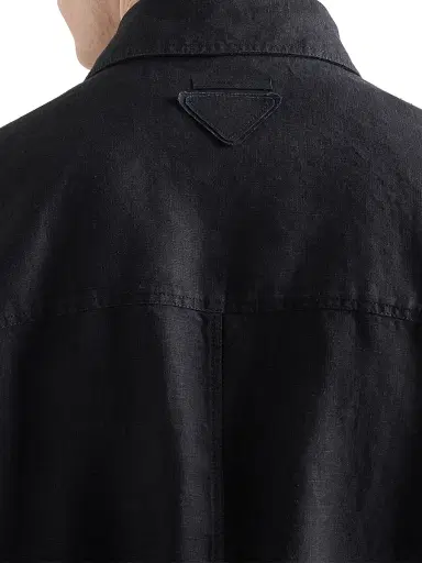 Prada Men's Linen Jacket - Black - Size XL | Thumbnail 6 Prada Men's Linen Jacket - Black - Size XL | Thumbnail 6