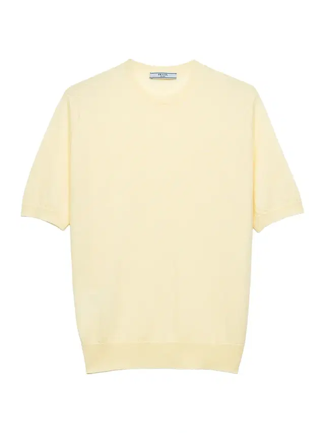 Prada Women's Short-Sleeved Cashmere T-Shirt - Yellow