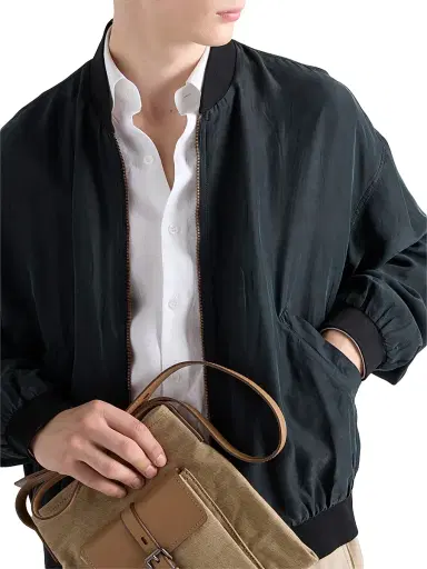 Prada Men's Linen Shirt | Thumbnail 4 Prada Men's Linen Shirt | Thumbnail 4