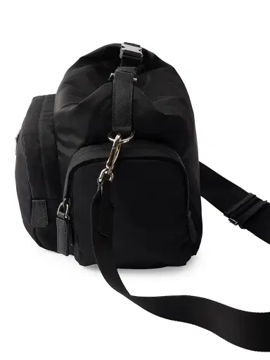 Prada Men's Re-Nylon and Saffiano Leather Shoulder Bag - Black | Thumbnail 7