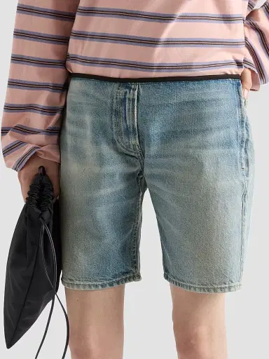 Prada Women's Washed Denim Bermudas - Blue - Size 27 | Thumbnail 3 Prada Women's Washed Denim Bermudas - Blue - Size 27 | Thumbnail 3