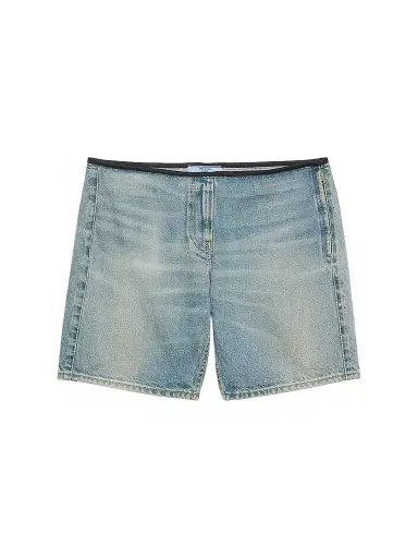 Prada Women's Washed Denim Bermudas - Blue - Size 27 | Thumbnail 1 Prada Women's Washed Denim Bermudas - Blue - Size 27 | Thumbnail 1