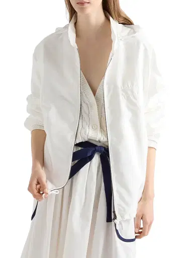 Prada Women's Lightweight Nylon Blouson Jacket - White - Size 8 | Thumbnail 3 Prada Women's Lightweight Nylon Blouson Jacket - White - Size 8 | Thumbnail 3