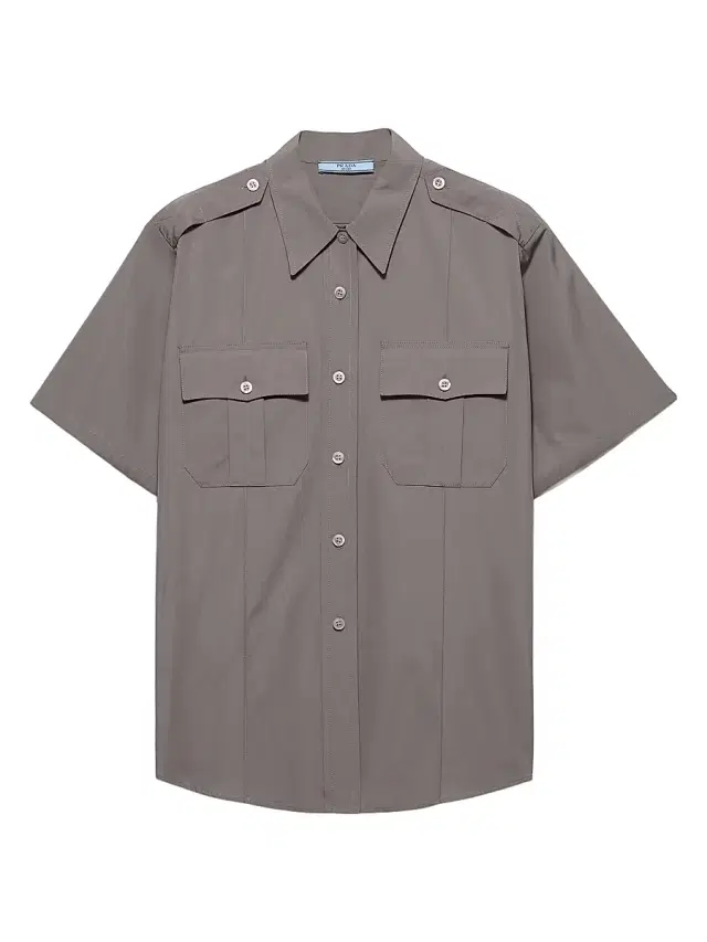 Prada Women's Short-Sleeved Poplin Shirt - Grey