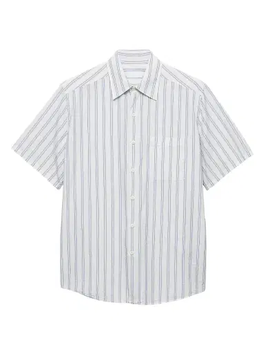 Prada Men's Cotton Shirt - White Blue - Size 16.5 | Thumbnail 1 Prada Men's Cotton Shirt - White Blue - Size 16.5 | Thumbnail 1