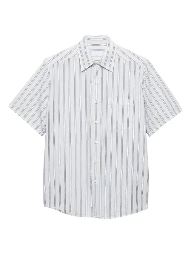 Men's Cotton Shirt - White Blue