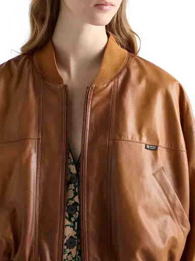 Prada Women's Cropped Nappa Leather Jacket | Thumbnail 5