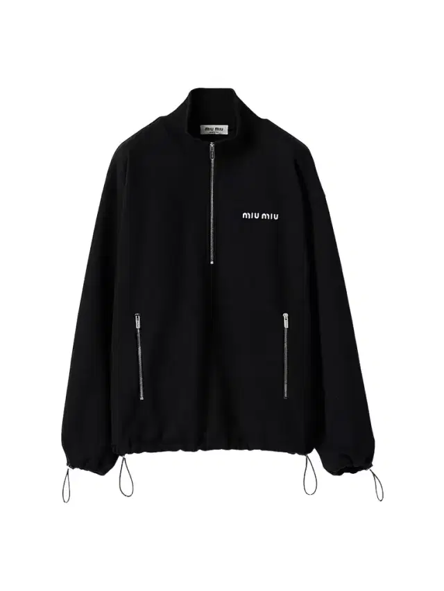 Miu Miu Women's Cotton Fleece Zipper Sweatshirt - Black