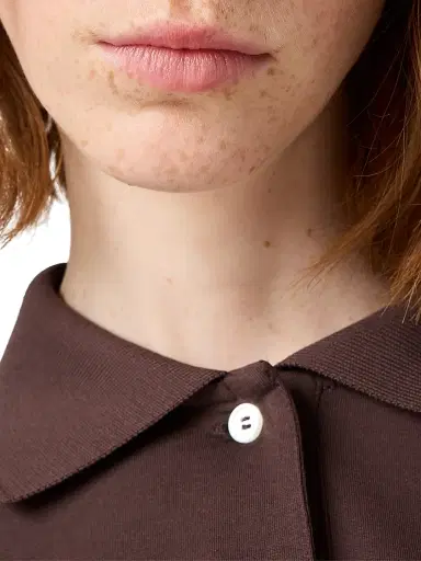 Miu Miu Women's Jersey Polo Shirt - Brown - Size Large | Thumbnail 4