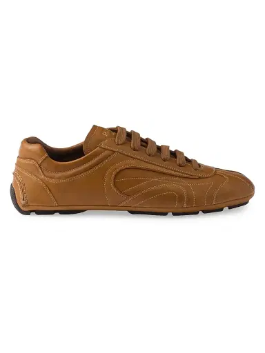 Prada Men's Montecarlo Re-Edition 2005 Antiqued Nappa Leather Sneakers - Brown | Thumbnail 1 Prada Men's Montecarlo Re-Edition 2005 Antiqued Nappa Leather Sneakers - Brown | Thumbnail 1