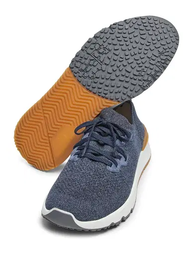 Brunello Cucinelli Men's Stretch-Knit Low-Top Sneakers - Blue - Size 12 | Thumbnail 5