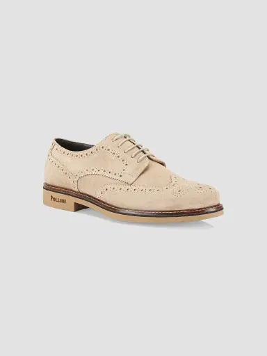 Pollini Men's Corinto Suede Wingtip Lace-Up Derbys - Beige - Size 9 | Thumbnail 2