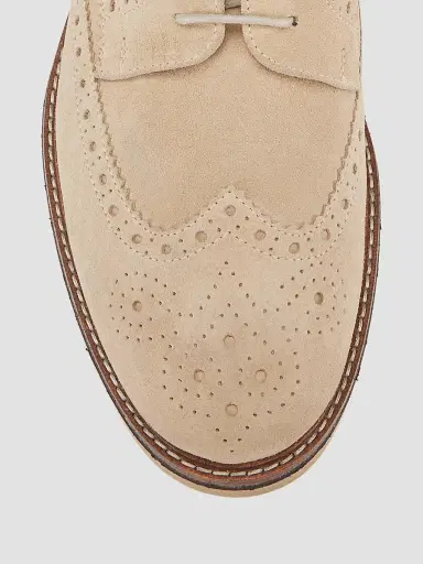 Pollini Men's Corinto Suede Wingtip Lace-Up Derbys - Beige - Size 9 | Thumbnail 4