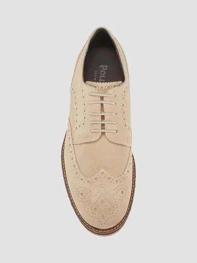 Pollini Men's Corinto Suede Wingtip Lace-Up Derbys - Beige - Size 9 | Thumbnail 5
