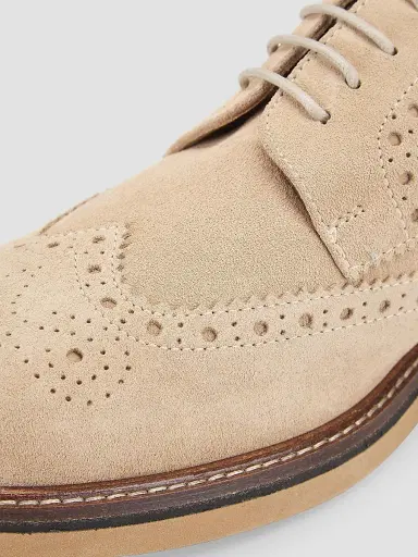 Pollini Men's Corinto Suede Wingtip Lace-Up Derbys - Beige - Size 9 | Thumbnail 6