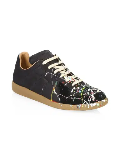 Maison Margiela Men's Replica Paint Splatter Leather Low-Top Sneakers | Thumbnail 2