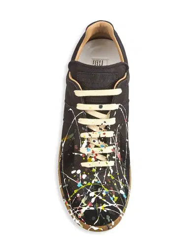 Maison Margiela Men's Replica Paint Splatter Leather Low-Top Sneakers | Thumbnail 5