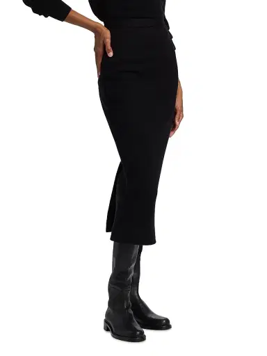Dolce & Gabbana Women's Wool Pencil Midi-Skirt - Nero | Thumbnail 4