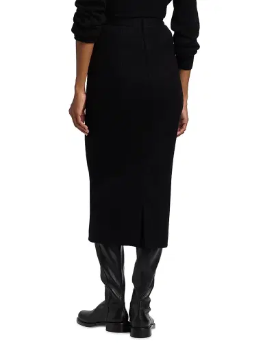 Dolce & Gabbana Women's Wool Pencil Midi-Skirt - Nero | Thumbnail 5