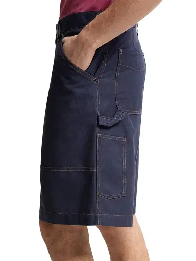 Moncler Men's Shorts in Linen and Cotton Gabardine - Navy Blue - Size XL | Thumbnail 4 Moncler Men's Shorts in Linen and Cotton Gabardine - Navy Blue - Size XL | Thumbnail 4