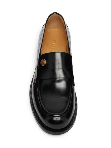 Versace Men's Medusa Leather Loafers - Black Gold - Size 13 | Thumbnail 4 Versace Men's Medusa Leather Loafers - Black Gold - Size 13 | Thumbnail 4
