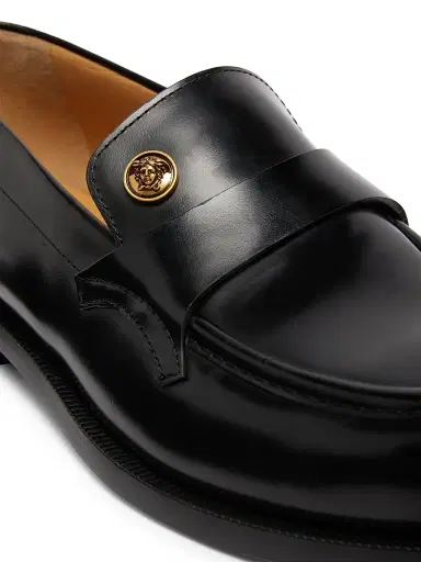 Versace Men's Medusa Leather Loafers - Black Gold - Size 13 | Thumbnail 6 Versace Men's Medusa Leather Loafers - Black Gold - Size 13 | Thumbnail 6