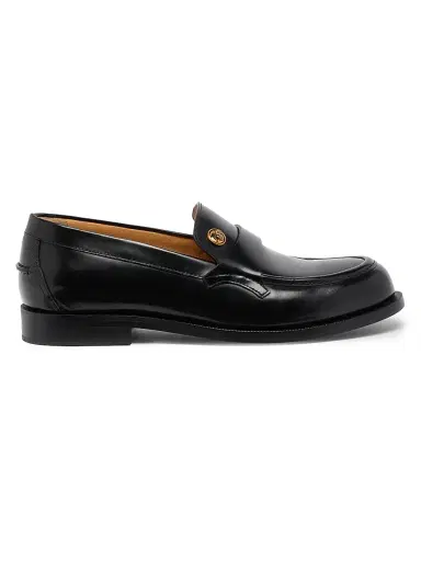 Versace Men's Medusa Leather Loafers - Black Gold - Size 13 | Thumbnail 1 Versace Men's Medusa Leather Loafers - Black Gold - Size 13 | Thumbnail 1