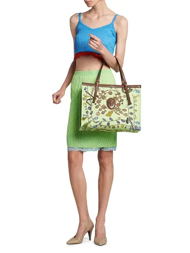 Versace Women's Large Broken-Jewel Medusa Cotton Canvas Tote Bag | Thumbnail 2