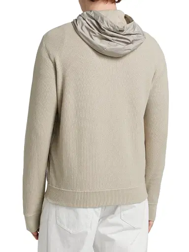 HERNO Men's Cotton Hooded Bomber Jacket - Taupe - Size 40 | Thumbnail 5 HERNO Men's Cotton Hooded Bomber Jacket - Taupe - Size 40 | Thumbnail 5