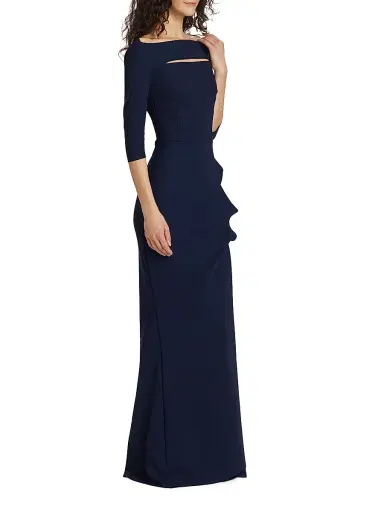 Chiara Boni La Petite Robe Women's Kate Slit-Detail Boatneck Gown | Thumbnail 3 Chiara Boni La Petite Robe Women's Kate Slit-Detail Boatneck Gown | Thumbnail 3