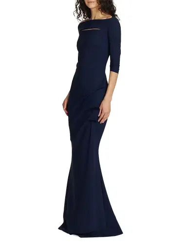 Chiara Boni La Petite Robe Women's Kate Slit-Detail Boatneck Gown | Thumbnail 4 Chiara Boni La Petite Robe Women's Kate Slit-Detail Boatneck Gown | Thumbnail 4