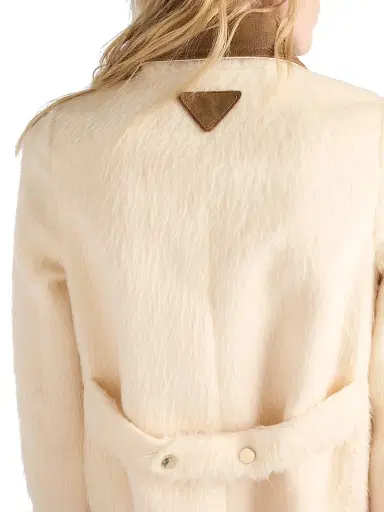 Prada Women's Double-Breasted Aspen Jacket - Beige Khaki | Thumbnail 5