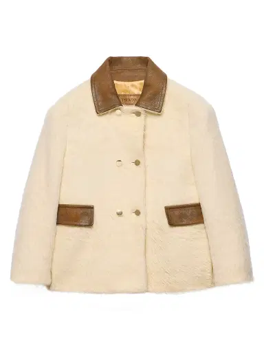 Prada Women's Double-Breasted Aspen Jacket - Beige Khaki | Thumbnail 1