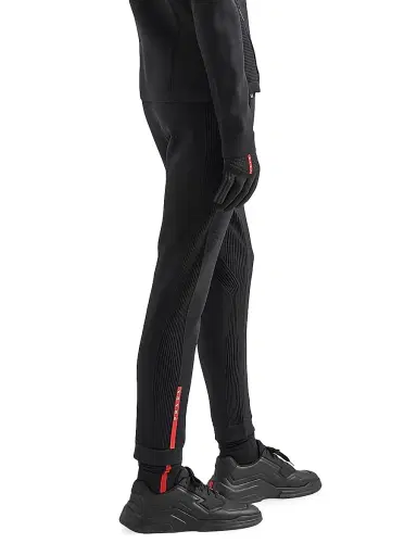 Prada Men's Techno Piqué Pants - Black - Size XL | Thumbnail 3