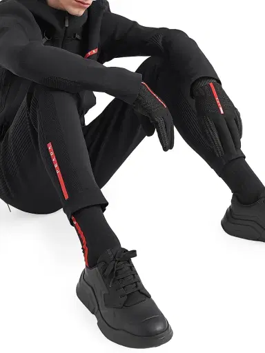 Prada Men's Techno Piqué Pants - Black - Size XL | Thumbnail 4