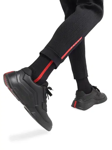 Prada Men's Techno Piqué Pants - Black - Size XL | Thumbnail 5