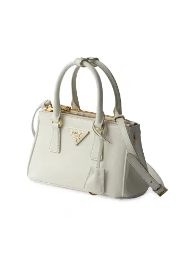 Prada Women's Galleria Patent Saffiano Leather Mini Top Handle Bag - White | Thumbnail 2
