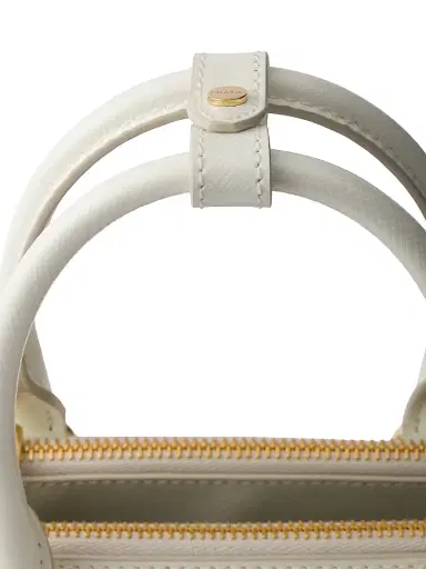 Prada Women's Galleria Patent Saffiano Leather Mini Top Handle Bag - White | Thumbnail 4
