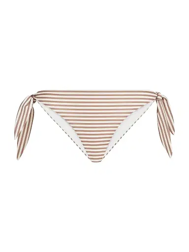 Brunello Cucinelli Women's Striped Techno Jersey Bikini Bottoms - Beige | Thumbnail 1