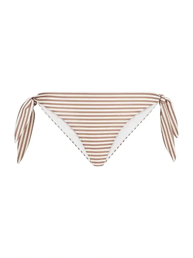 Women's Striped Techno Jersey Bikini Bottoms - Beige