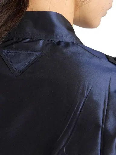 Prada Women's Cropped Taffeta Shirt - Blue | Thumbnail 4