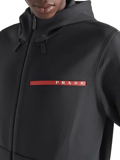 Prada Men's Technical Fabric Hoodie - Black - Size XXL | Thumbnail 4 Prada Men's Technical Fabric Hoodie - Black - Size XXL | Thumbnail 4